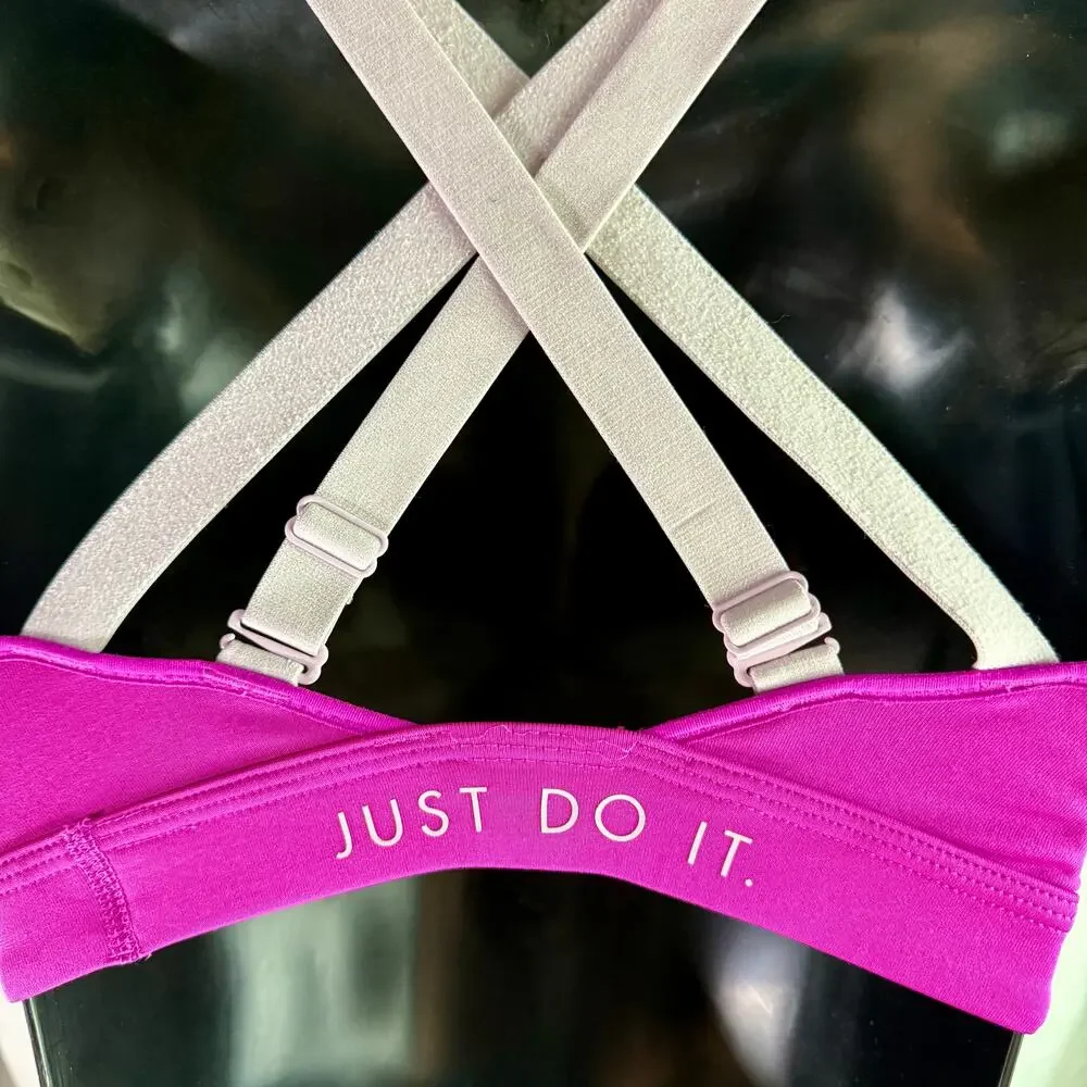 Nike Women's Small Pink Dri-Fit Impact High Support Strappy Sports Bra Athletic